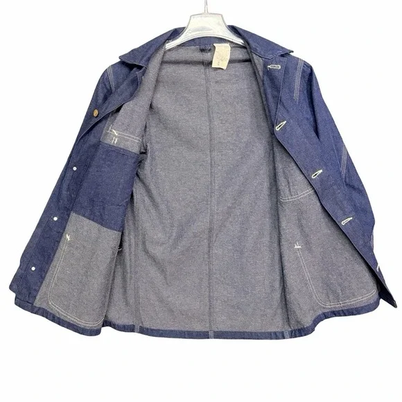 Carhartt Denim Chore Coat Vintage 80s Size 36 8C Union Made USA Jean Jacket - Picture 6 of 12